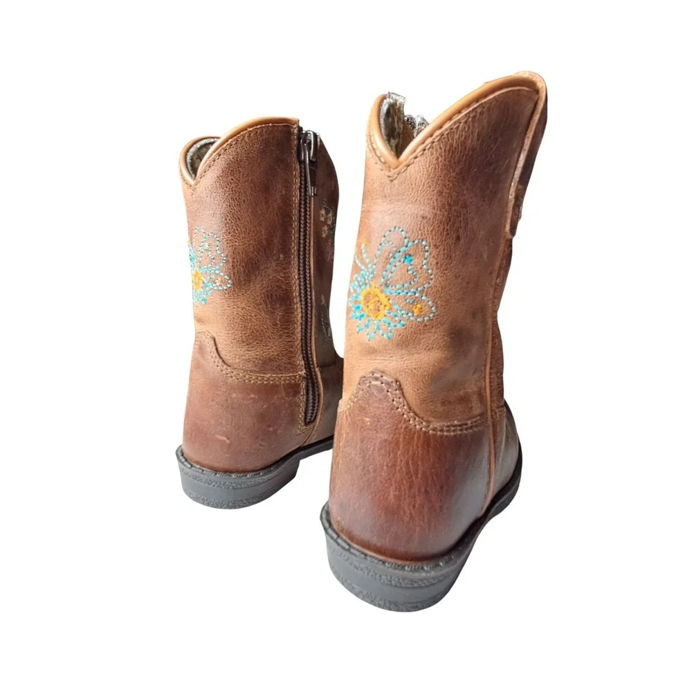 Smoky Mountain Boots Toddler 6R Brown Leather Floral Embroidered Western 3831 T